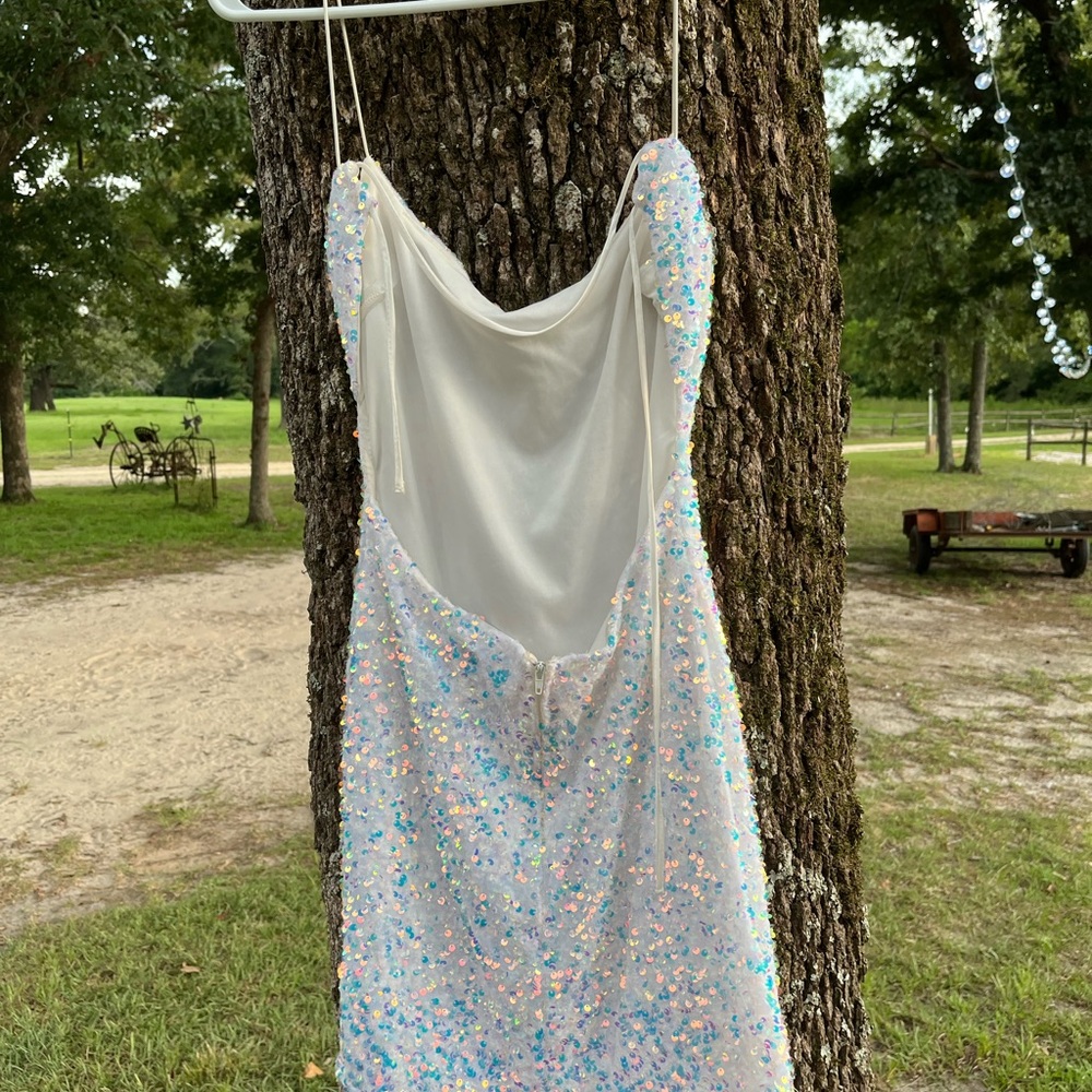 B Darlin Iridescent Sequin Prom Dress